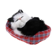 Adorble Miaow Stuffed Animal Kitten Cat Sounding Plush Soft Cradle toy children home Decorative Ornament , A