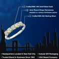 thumbnail image 2 of Gem Stone King 925 Silver and 10K Yellow Gold Lab Grown Diamond and Simulated White Opal Wedding-Bands Ring for Women | 1.31 Cttw | Round 4MM | Gemstone April Birthstone | Size 6, 2 of 6