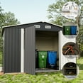 thumbnail image 4 of Sunmthink Outdoor Storage Shed, Metal Shed with Lockable Door & Air Vent for Backyard, Garden, Black, 4 of 7
