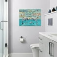 thumbnail image 4 of Dolphin Bathroom Decor Wall Art Ocean Seashells Pictures Nautical Bathroom Decor Canvas Print Artwork Inspirational Framed Painting For Bathroom Living Room Bedroom 16"x12", 4 of 6
