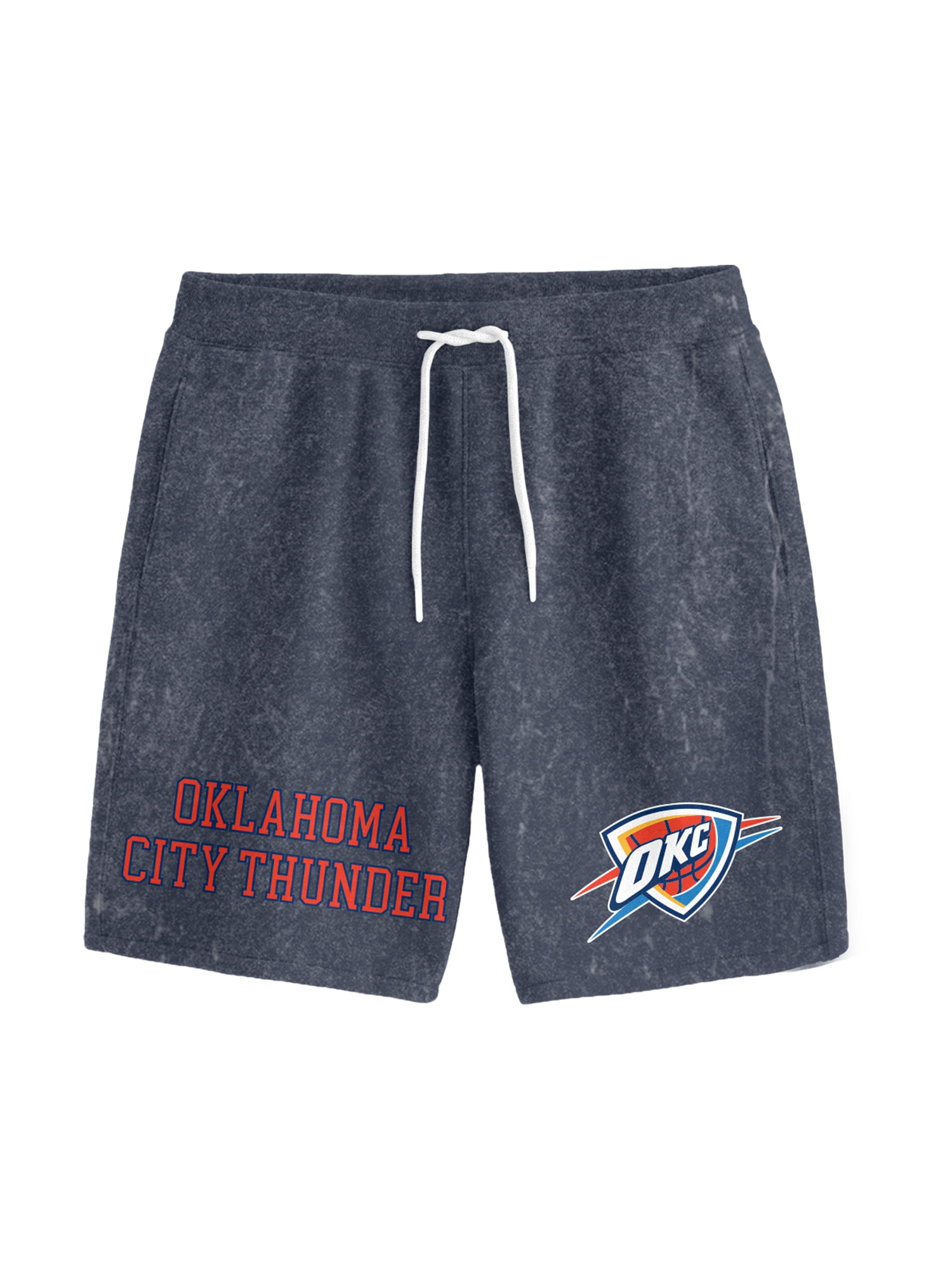 NBA Oklahoma City Thunder Men's & Men's Big and Tall Mineral Wash Graphic Shorts, Sizes XS–5XB