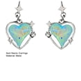 thumbnail image 6 of Mightlink 1 Pair Sparkling Dangle Earrings Exquisite Temperament Piercing Star Heart Shape Long Stud Earrings Jewelry Accessories, 6 of 6