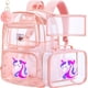 thumbnail image 1 of Set Mochila Transparente Unicornio para Niños AGSDON 3 Piezas PVC Rosa, 1 of 9