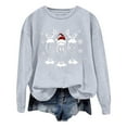 thumbnail image 4 of Wyzesi Chandails en Molleton de Noël pour Enseignantes Imprimé de Noël Décontracté à Manches Longues Pull Col Rond Sweat à Capuche Col Rond Chandails en Molleton pour Femmes Automne Rose, 4 of 4