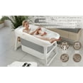 thumbnail image 5 of 44.5" Portable Folding Bathtub, Small Foldable Tub with Thermal Cover & Massage Roller, Large Collapsible Tub, Freestanding Surround Collapsible Tub, Heightened Foldable Bathtub, 5 of 9
