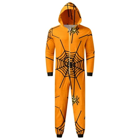 

Family Matching Outfits Men Dad Happy Printed Hooded Zipper Jumpsuit Matching Outfits Set