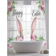 thumbnail image 5 of Easter Sheer Curtains 96 Inch Length 2 Panels for Living Room, Spring Farmhouse Watercolor Bunny Flower Wood Grain Voile Kitchen Curtain Set, Luxury Privacy Drapes Window Treatment for Bedroom, 5 of 7