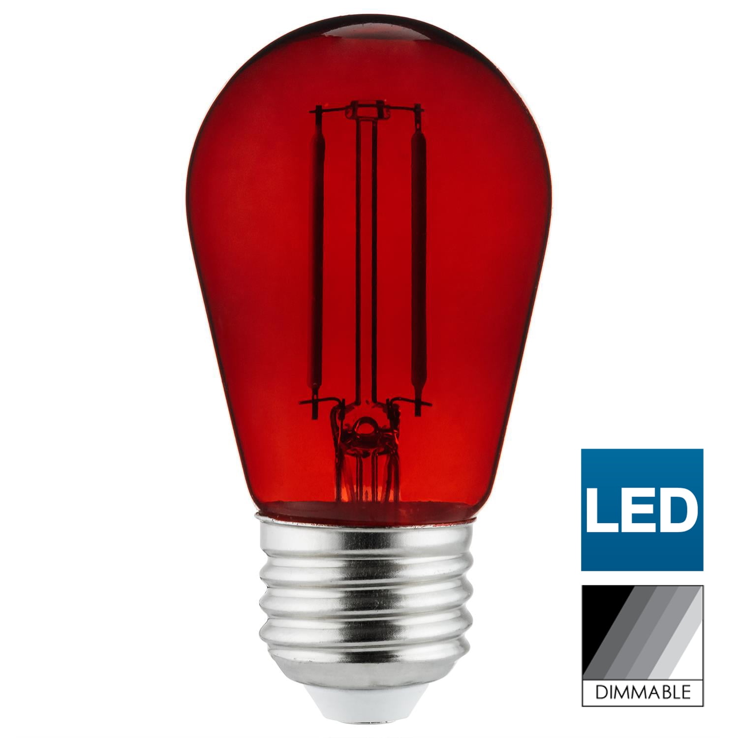 24-Pack of Sunlite LED Transparent Red Colored Medium Base (E26) Bulb - Parties, Decorative, and Holiday 15,000 Hours Average Life