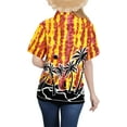 thumbnail image 2 of HAPPY BAY Hawaiian Shirts Womens Casual Summer Button Down Beach Blouses Shirt Luau Party Blouse Short Sleeve Vacation Dress Tee Shirts T Shirt for Women XXL Landscape, Red, 2 of 5