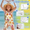 thumbnail image 5 of SEANATIVE 7-8 Years Girls One Piece Swimsuit One-Piece Bathing Suit with Mesh Skirt Cover Up Cut Out Stretchy Swimwear for Kids Children Teens, Beige Flower Leaf, 5 of 7