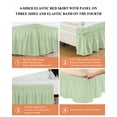 thumbnail image 6 of Sage Green Wrap Around Bed Skirts for Queen Bed 16" Drop,Bed Skirt with Adjustable Elastic Belt Dust Ruffle Bed Valance for Bedroom Hotel Grid Checkered Plaid Gingham Lattice Trellis Bed Frame Cover, 6 of 7