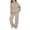 Khaki, variant on LIJCC Girls Sweatsuit 2 Piece Tracksuit Solid Color Outfits - Hoodie Sweatshirts and Jogger Sweatpants with Pockets Fall Winter Clothing Fashion Sets