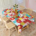 thumbnail image 3 of Pioneer Flower Floral Print Pattern Rectangle Tablecloth 60"x120", Waterproof Polyester Table Cloth, Wipeable Spillproof for Dining Camping Indoor Outdoor, 3 of 6