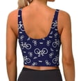 thumbnail image 4 of Uemuo Bicycle1 Pattern Women's Sports Bra - High Impact Support, Breathable, and Comfortable Athletic Bra for Running, Yoga, and Workouts, 4 of 9