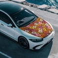 thumbnail image 4 of KUIFORTI Yellow Flower Car Hood Cover, Stretchable Fade-Resistant Vehicles Decorate Engine, Easy Install Auto Hood Decal Fits Most Sedans SUVs Trucks Pickup, 4 of 7