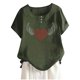 thumbnail image 4 of Blusa de manga corta con cuello redondo para mujer a la moda, camisetas sueltas con estampado Fridja  hjk4936, 4 of 5