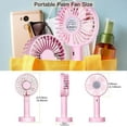 thumbnail image 5 of LNGOOR Outdoor Handheld Fan Portable,Mini Hand Held Fan with USB Rechargeable Battery,3 Speed Personal Desk Table Fan with Base,Small Makeup Eyelash Fan for Women Girls Kids -White, 5 of 7