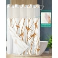 thumbnail image 2 of No Hook Shower Curtain with Snap in Liner, Animal Birds Branch Silhouette Brown Impressionism Illustration Shower Curtains for Bathroom, Washable Inner Liner with Mesh Top Window, 48"x72", 2 of 6
