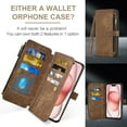 thumbnail image 4 of Asuwish Compatible with iPhone 15 6.1 inch Wallet Phone Case and Tempered Glass Screen Protector Faux Leather Flip Credit Card Holder Stand Zipper Slot Cell Cover for i Phone15 i15 15Case Women Brown, 4 of 6