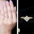 thumbnail image 3 of Rosec Jewels Lab Grown Diamond Princess Cut Engagement Ring (1 Carat) - Diamond Solitaire Ring - EF-VS Grade - with Jewelry Box, 14K Yellow Gold, US 8.00, 3 of 9