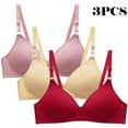 thumbnail image 2 of SMihono Fashion Wireless Bras for Older Women (3Pc) with Support and Lift Comfortable Full Coverage Tshirt Bras Everyday Sports Bras Multicolor 12, 2 of 6