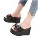 thumbnail image 4 of Amzcrzy Zapatos de mujer,Zapatos de mujer,Zapatillas de mujer, Zapatos de mujer con tacón inclinado, lentejuelas y lazo de suela gruesa con zapatillas de playa transpirables Sandalias Mujer Zapatilla, 4 of 6