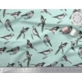 thumbnail image 3 of Soimoi Green Cotton Poplin Fabric Artistic Bird Print Sewing Fabric Yard 42 Inch Wide, 3 of 3
