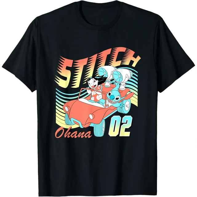 Disney Lilo And Stitch Ohana Ride T-Shirt Graphique Rétro Toutes Tailles P-5TG