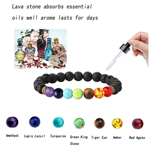 Men and Women 7 Chakras Lava Rock Beads Bracelet 8mm Natural Stone  Meditation 631907283014 | eBay