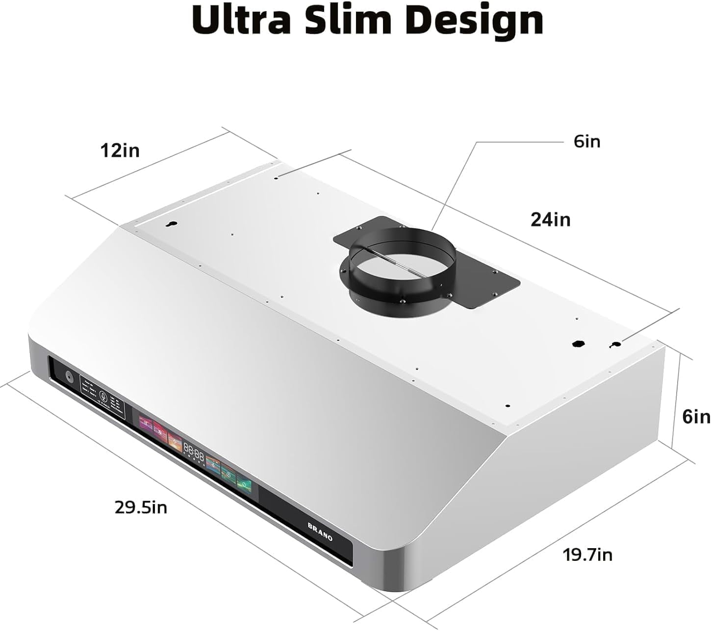 30 Inch Under Cabinet Range Hood with Voice/Gesture/Touch Control, 900 CFM Kitchen Vent Hood with 4-Speed Exhaust Fan, Stainless Steel Stove Hood with LED Lights, Baffle Filters