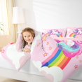 thumbnail image 4 of Homewish Girly Pink Unicorn Bedding Comforter Set for Kids, Kawaii Stars Rainbow Cloud Twin Comforter Sets, Cartoon Animal Reversible Bedding Set, Lightweight Room Decor, 2pcs, 4 of 8