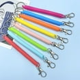 thumbnail image 3 of 1pc green Spiral Spring Rope Keychain Retractable Clip Stretch Ring Lobster Clasp Lanyard, 3 of 4