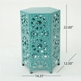 thumbnail image 4 of GDF Studio Elliot Indoor/Outdoor Transitional 14 Inch Iron Sunburst Side Table, Crackle Teal, 4 of 8