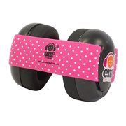 Ems for Kids Baby Earmuffs - Pink/White on BLACK
