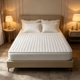 thumbnail image 6 of Quilted Waterproof Mattress Protector Cooling Ice Silk Bed Cover Breathable Zippered Encasement for Bedroom 59x78in, 6 of 6
