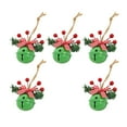 thumbnail image 2 of 5 campanas de Navidad, decoración navideña, hechas a mano con recorte de estrella, campanas de Metal navideñas para puerta, porche, ventana, Verde 3cm, 2 of 8