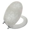 Ginsey Round Resin Decorative Toilet Seat with Chrome Hinges, Capice