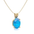 thumbnail image 4 of SuperJeweler 1 Carat Oval Shape Blue Topaz Necklace In 14K Yellow Gold Over Sterling Silver, 18 Inches For Women, 4 of 5