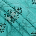 thumbnail image 6 of MarCielo 3-Piece Fully Quilted Embroidery Quilts Bedspreads Bed Coverlets Cover Set, Cal King Size, White, Black, Emma(Oversize, Turquoise), 6 of 7