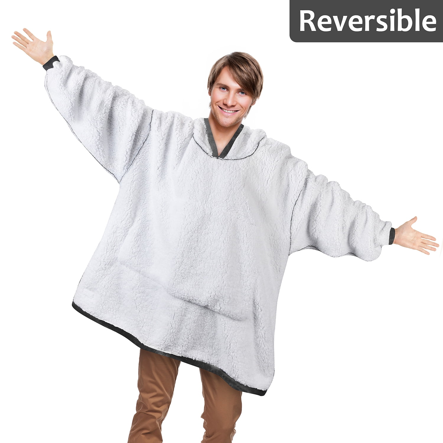 Solaris Oversize Sherpa Christmas Pullover Sweatshirt Blanket Hoodie (Women's Men's)