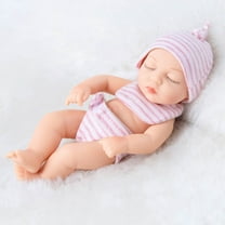 Wuztai 18cm Reborn Doll Simulation Baby Toy, Soft Vinyl Doll with Pacifier for Play Collection, Lifelike Reborn Figure