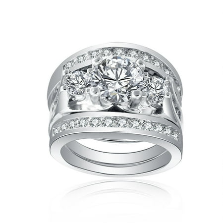 Gorgeous Wedding Rings - Carli Gorgeous 3 Ring Wedding Set - Ginger Lyne Collection