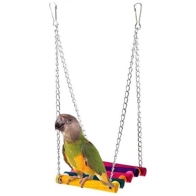 Laklulu pour Animal Domestique Oiseau Perroquet calopsitte élégante Cage Hamac Swing Jouet à Suspendre Accessoires