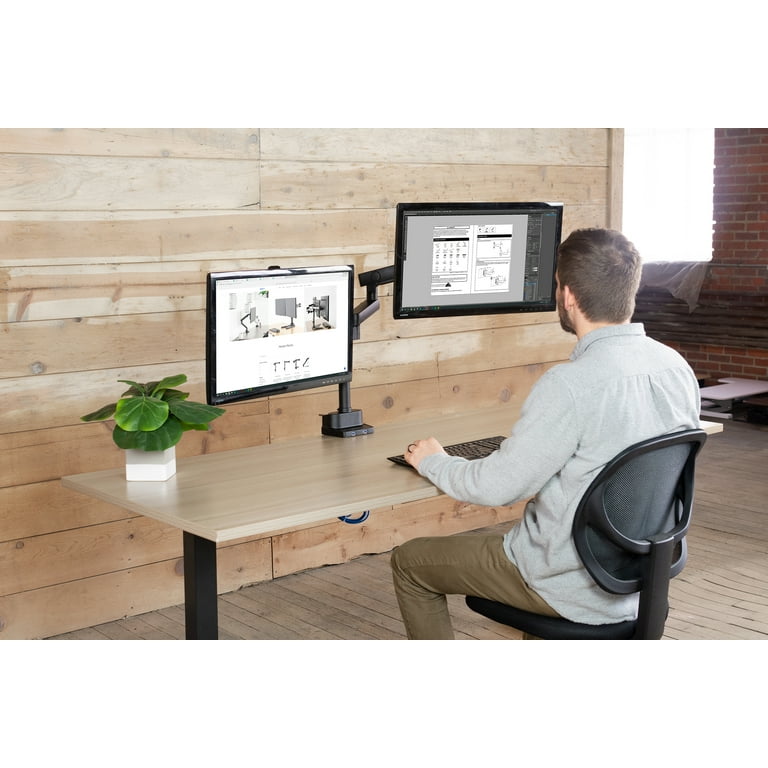 VIVO Premium Aluminum Full Motion Dual Monitor Arm Desk Mount 