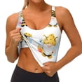 thumbnail image 3 of Pofeuu Gnomes Honey Bee Print Sports Bra for Women Sexy Vest Yoga Running Gym Fitness Crop Bras Tops-Small, 3 of 8