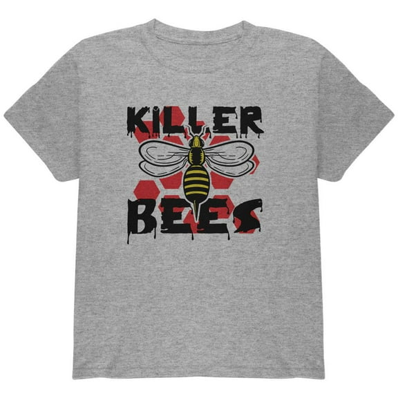 Killer Bees Honey Bee Youth T Shirt Heather YMD
