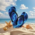 thumbnail image 4 of Psesaysky Little Kid Girls Boys Beach Pool Flip Flops Blue Storm Print Sandals Water Shoes Size 11, 4 of 7