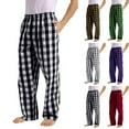 thumbnail image 2 of Plaid Mens Pajama Pants Casual Lounge PJ Bottoms for Sleeping and Lounge Wear Green S, 2 of 6