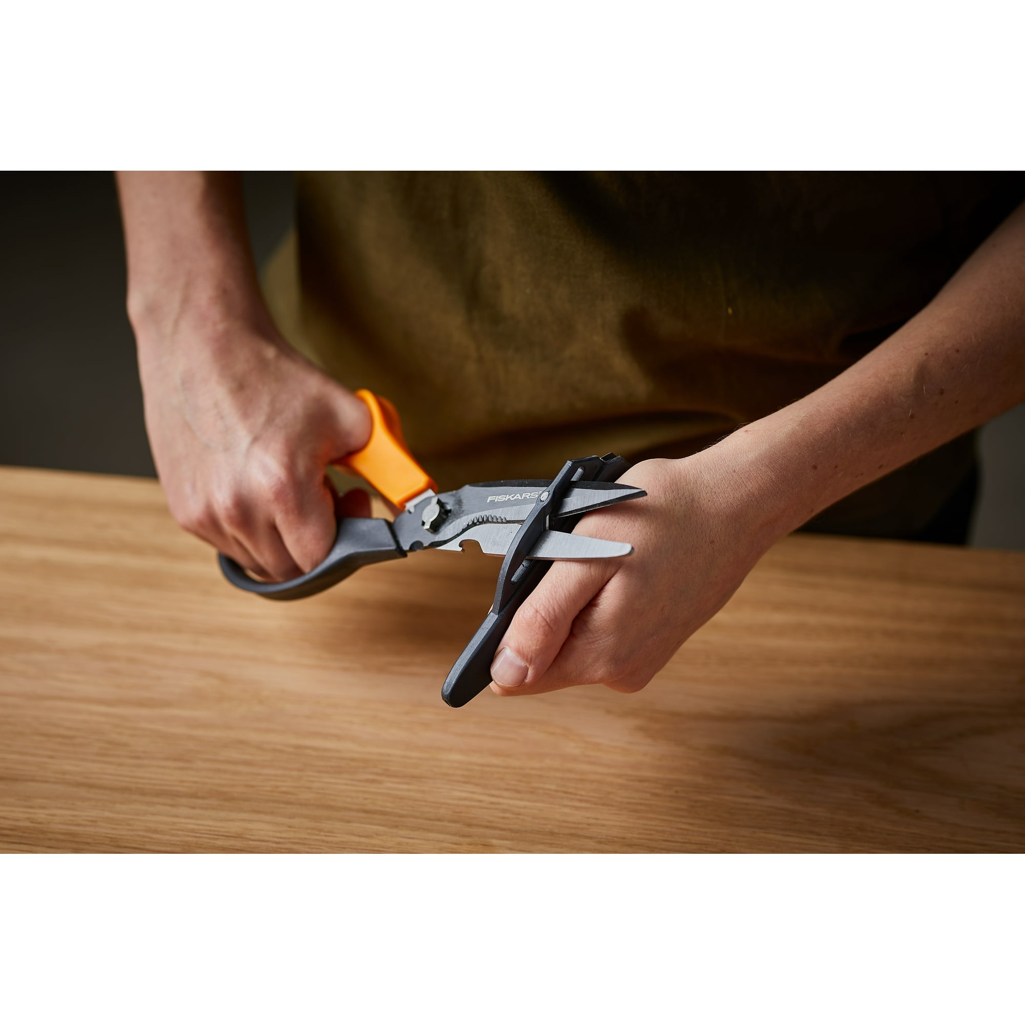 Fiskars Multipurpose Straight Blade Garden Shears, Black and Orange - Pack of 2