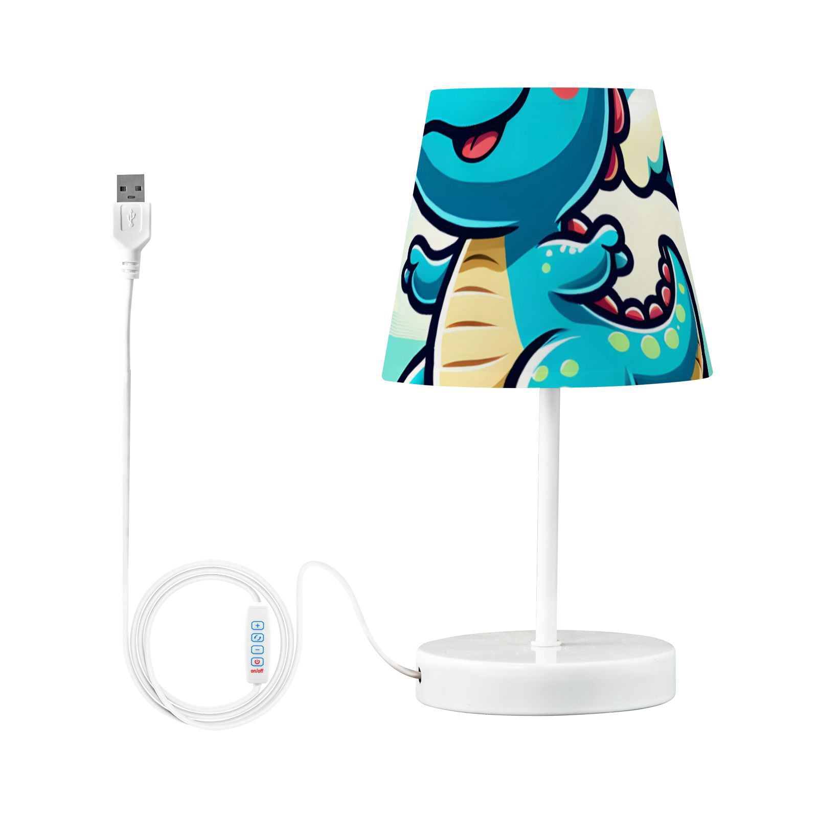 Cartoon Dinosaur Surf LED Desk Lamp Table Lamp USB Bedside Nightstand Small Lamp for Bedroom Living Room Kids Room